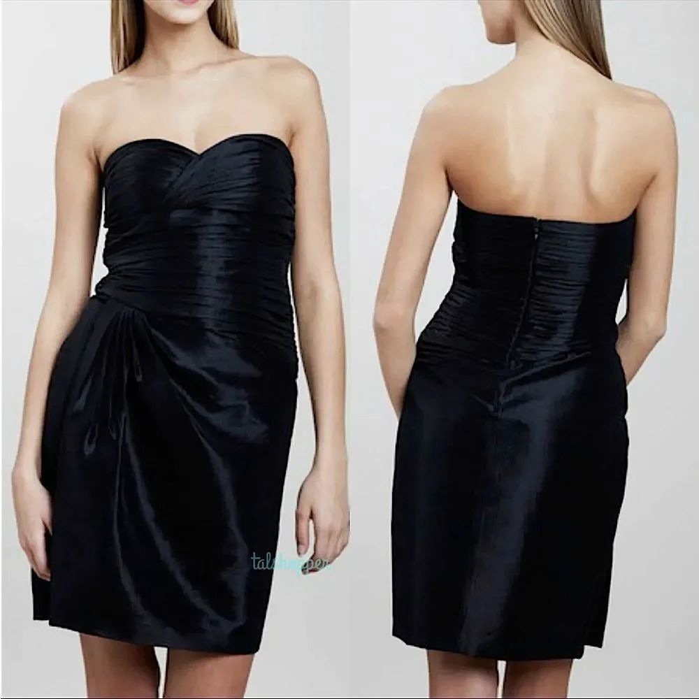 Calvin Klein Strapless Pleated Ruched Mini Cocktail Dress